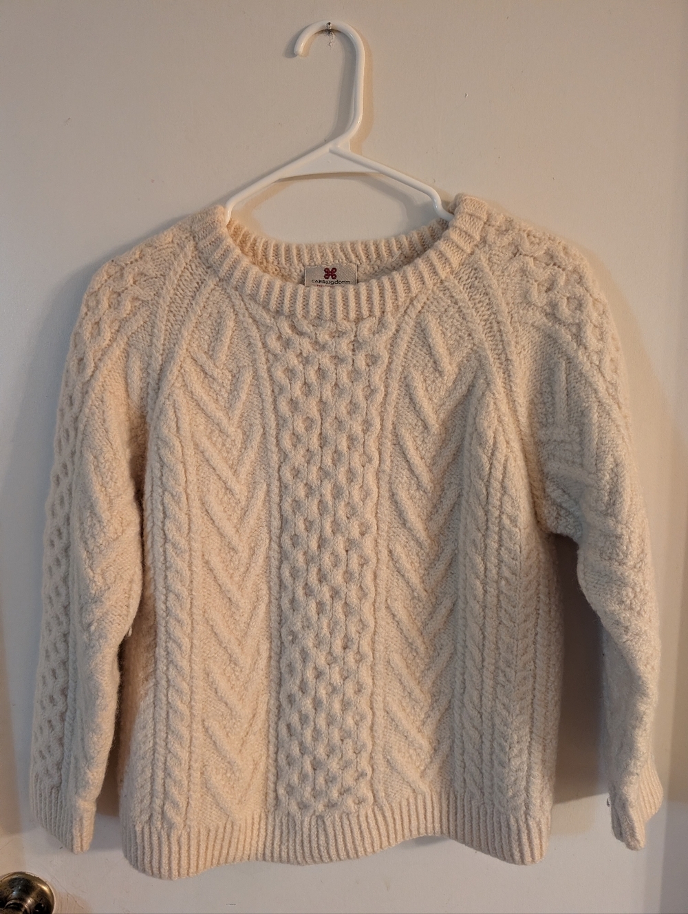 Carraig Donn Handknit Ireland 100% Pure New Wool Women's Sweater M